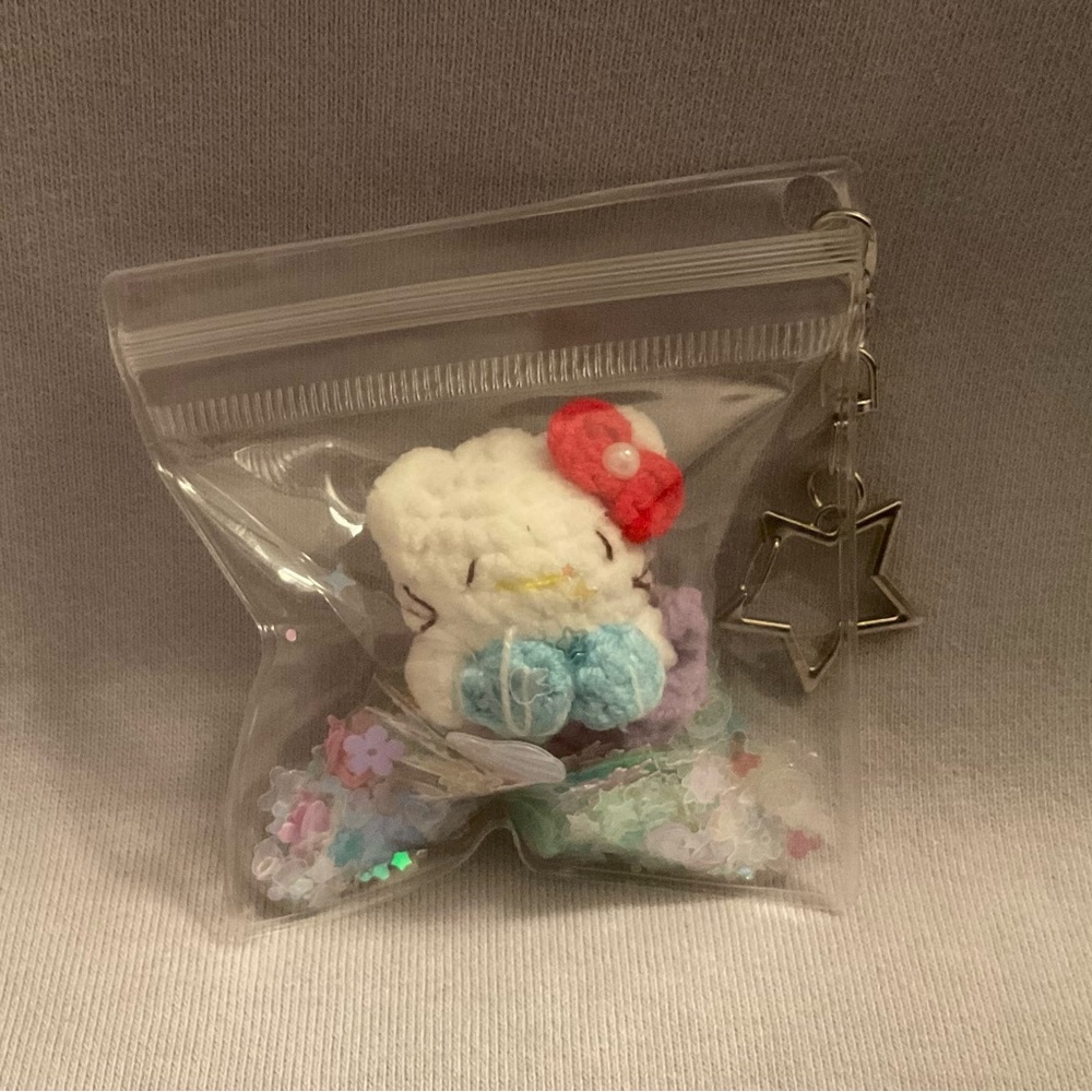 Crochet hello kitty mermaid Sanrio inspired keychain